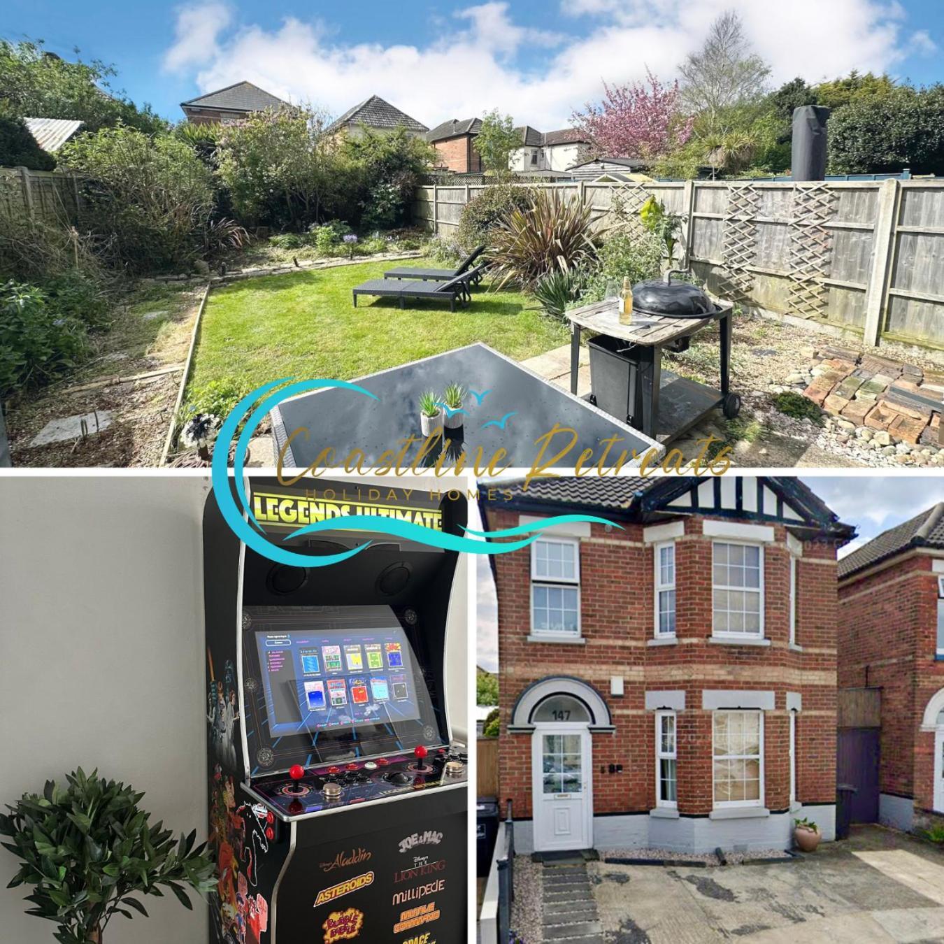 The Capstone Retreat - Beautiful Detached Family Home By Coastline Retreats, Arcade Machine, Parking, Bbq บอร์นมัธ ภายนอก รูปภาพ